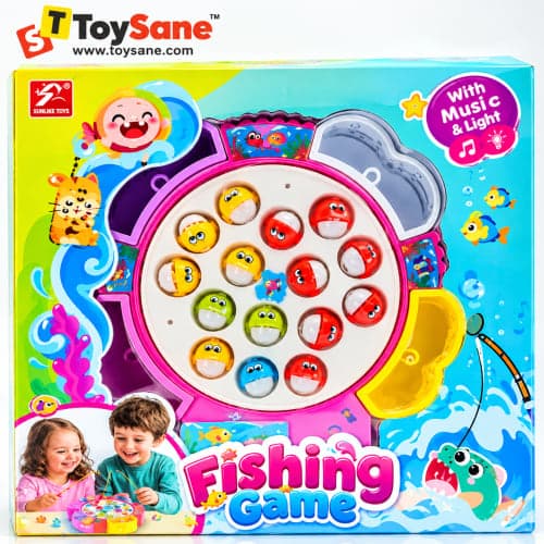Electric Rotating Fish Catching Game with Music & Lights